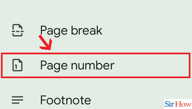 Image title Add Page Numbers to a Google Doc step 2
