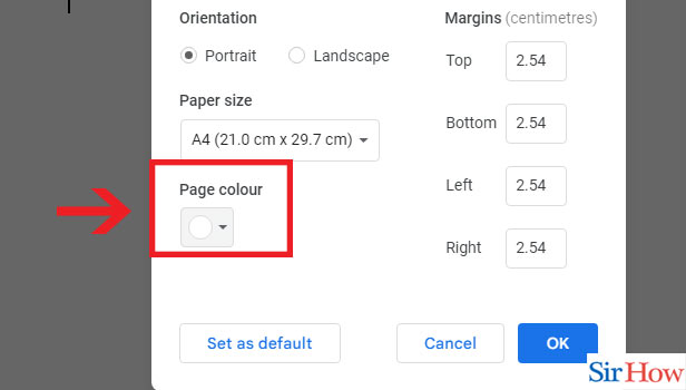 Image title Change Google Doc Background Colour step 12