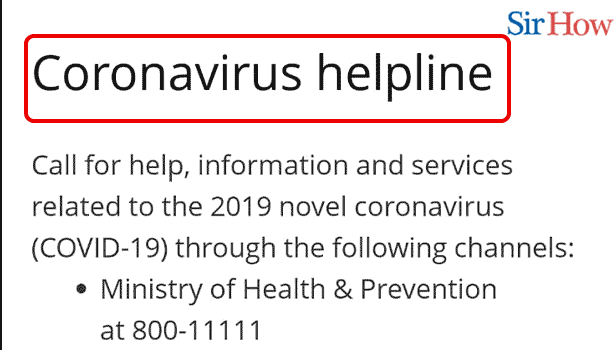 Image Titled check coronavirus helpline in UAE Step 2