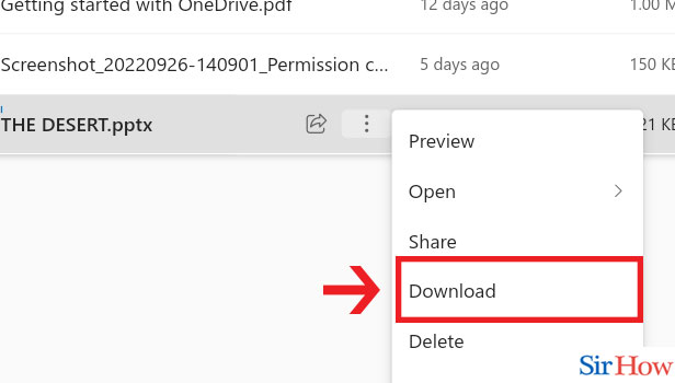 Image title Download from OneDrive way 3 step 3