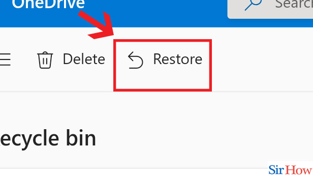 Image title Restore a Folder from OneDrive step 4