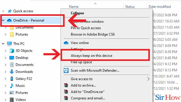 Image title Save OneDrive Files Locally step 2