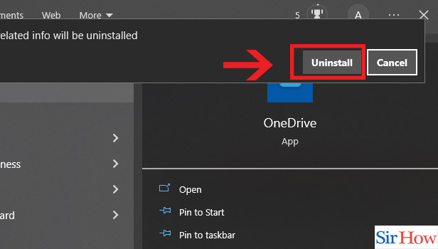 Image title Uninstall OneDrive on Windows 10 step 3