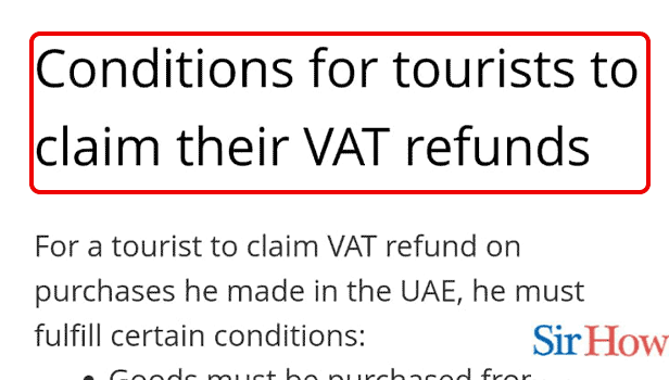  Image Titled conditions for tourists to claim their VAT refunds in UAE Step 3