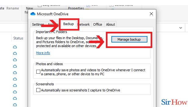 Image title Backup Computer to Onedrive step 3