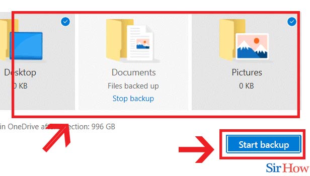 Image title Backup Computer to Onedrive step 4