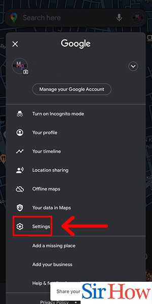 Image title Change Settings on Google Maps iPhone Step 3