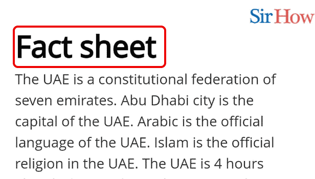 Image Titled check the fact sheet of UAE Step 3