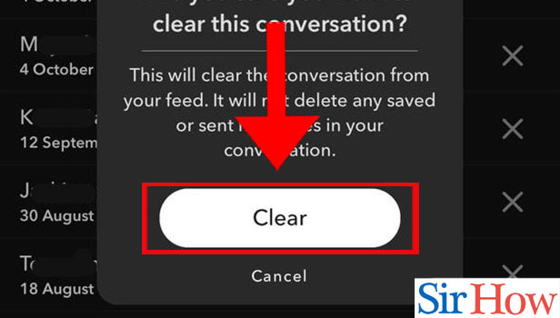 Image titled Clear Conversations in Snapchat in iPhone Step 7