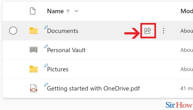 Image title Create a Shared Folder in Onedrive step 2