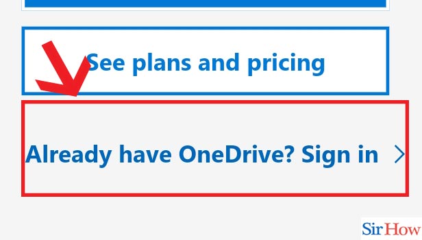 Image title Sign in to Onedrive step 2