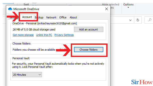 image title Sync Onedrive step 3