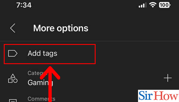 Image title Add Tags in YouTube Videos on iPhone Step 6