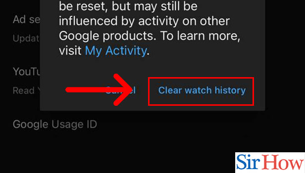 Image title Clear Watch History on YouTube on iPhone Step 6