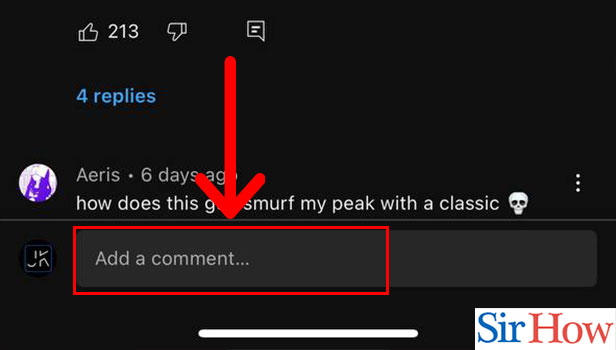 Image title Comment on YouTube on iPhone Step 4