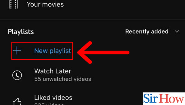 Image title Create a New Playlist on YouTube on iPhone Step 3