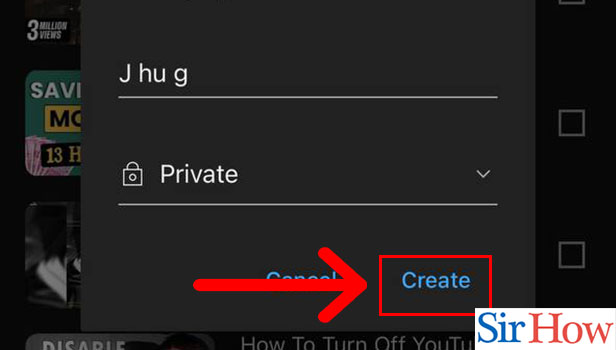 Image title Create a New Playlist on YouTube on iPhone Step 6