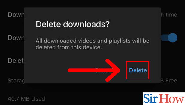 Image title Delete All Download on YouTube on iPhone Step 6
