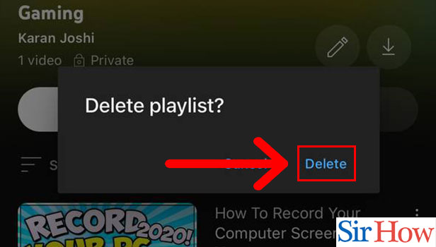 Image title Delete a Playlist on YouTube on iPhone Step 6