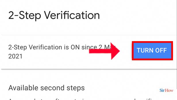 Image Title Disable 2 Step Verification In Gmail App Step 7
