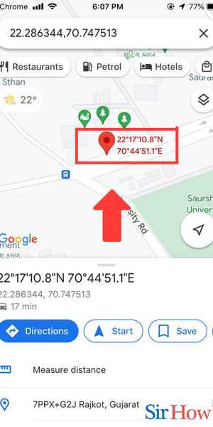 Image title Enter Coordinates in Google Maps on iPhone Step 5