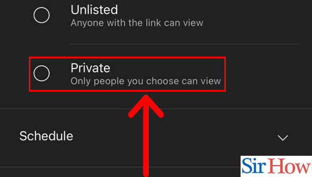 Image title Make YouTube Video Private on iPhone Step 6