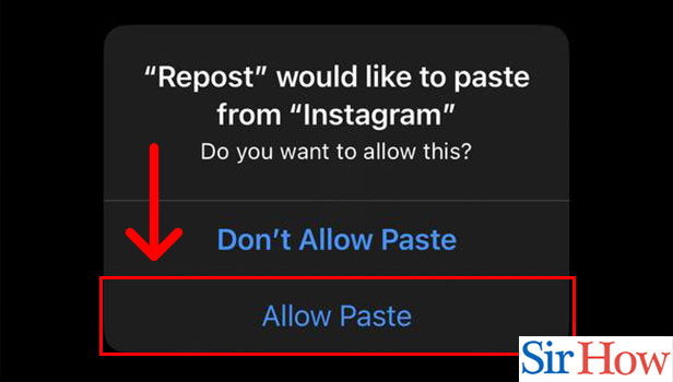 Image title Repost on Instagram on iPhone Step 10
