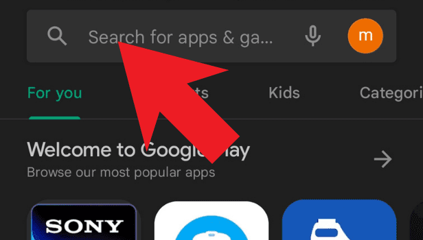 Tap on the search bar and search 