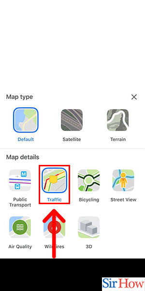 Image title Get Traffic on Google Maps on iPhone Step 4