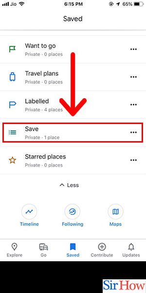 Image title Open Saved Google Maps on iPhone Step 3