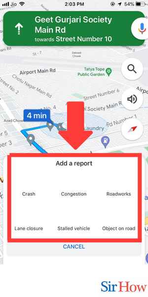 Image title Report Speed Trap on Google Maps iPhone Step 6