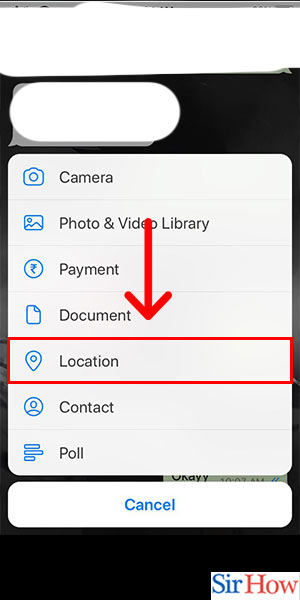 Image title Use Google Maps in Whatsapp iPhone Step 4