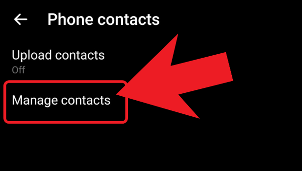 Under phone contacts tap on manage contacts