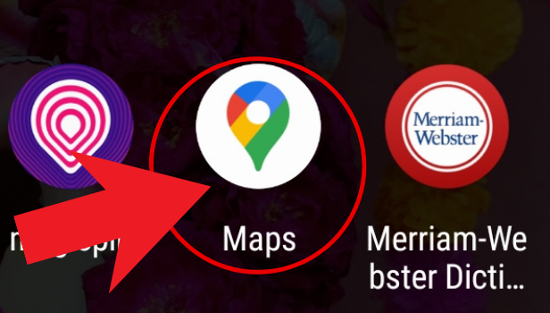 Find and open google maps in your phone