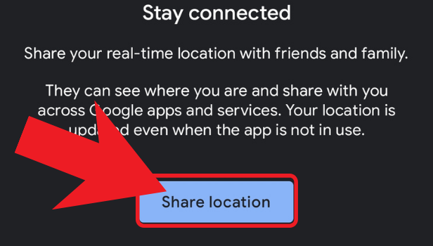 Tap on share location