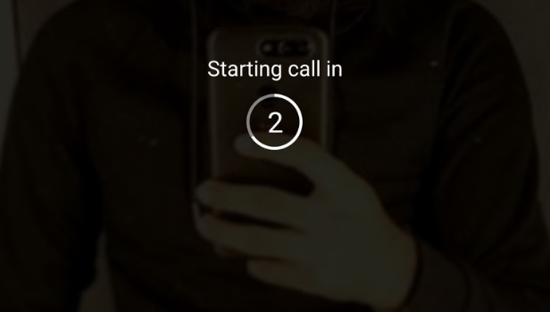 Once you did tap on the call icon, your call will start in 3 seconds.