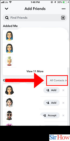 Image title Add Contacts to Snapchat on iPhone Step 3