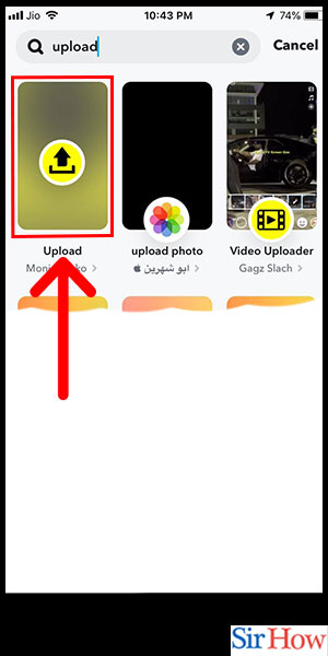 Image title Add Photos to Snapchat Story from Gallery iPhone Step 5