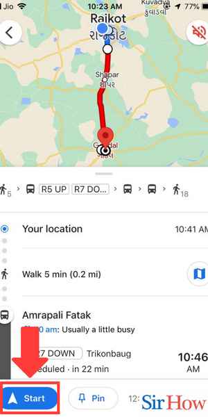 Image title Change Mode of Transportation in Google Maps iPhone Step 8