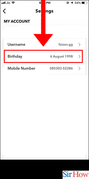 Image title Change Your Birthday on Snapchat on iPhone Step 4