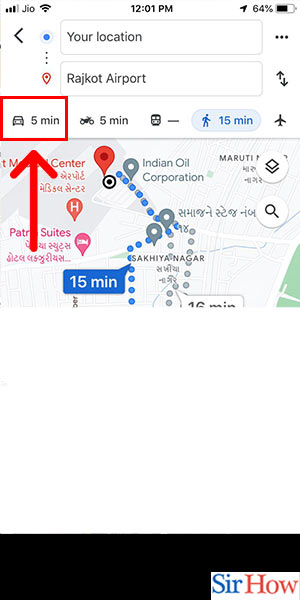 Image title Change Google Maps to Driving Mode iPhone Step 3