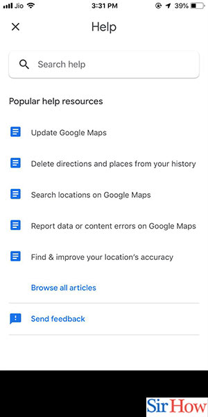 Image title Get Help for Google Maps in iPhone Step 5
