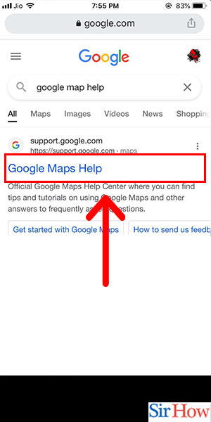 Image title Get Help for Google Maps in iPhone Step 9