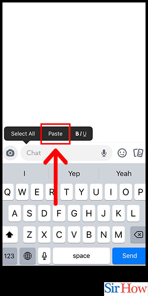 Image title Copy and Paste on Snapchat iPhone Step 6