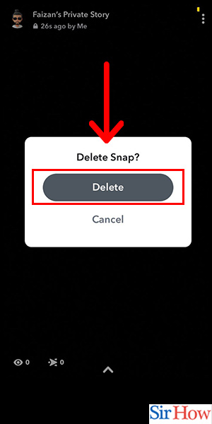 Image title Delete Snapchat Story on iPhone Step 6