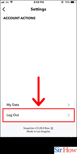 Image title Logout of Snapchat on iPhone Step 4