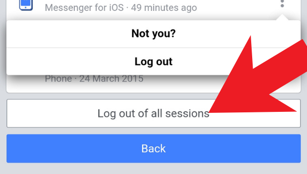 You can either choose the option to logout at once by choosing log out of all sessions