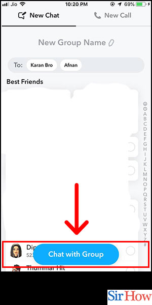 Image title Make a Group Chat on Snapchat on iPhone Step 5
