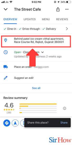 Image title Open Address in Google Maps on iPhone Step 3