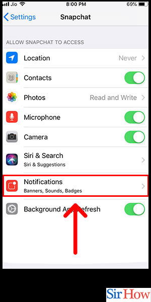 Image title Mute Snapchat Notifications on iPhone Step 3